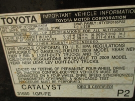 2009 TOYOTA TACOMA BLACK SR5 DOUBLE CAB 4.0L AT 4WD Z16442